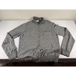Billy Reid Mens Gray Donegal Full Zip Cardigan Sweater Made in Italy Large